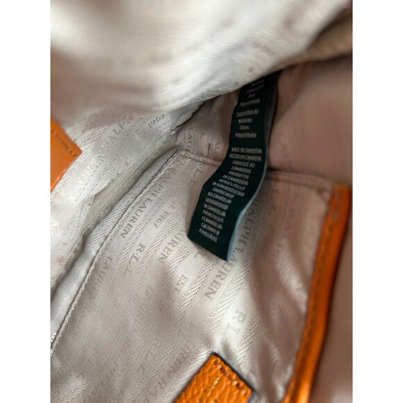 Ralph Lauren Orange Leather Crossbody Bag With Gold Hardware & Adjustable Strap - Picture 7 of 10